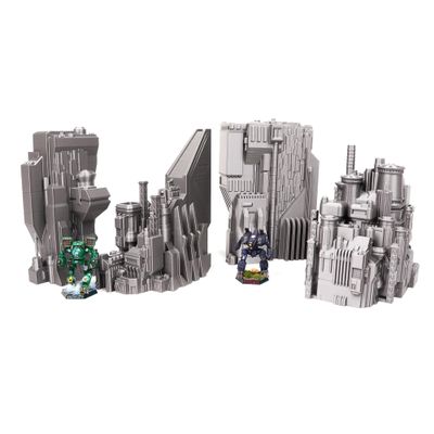 6mm Sci-Fi Cityscape Bundle 4 - Tabletop Terrain for Miniatures Games Such as Epic Battletech Adeptus Titanicus (Bundle 4)
