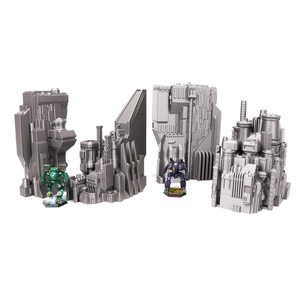 6mm Sci-Fi Cityscape Bundle 4 - Tabletop Terrain for Miniatures Games Such as Epic Battletech Adeptus Titanicus (Bundle 4)