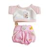 niannyyhouse 20cm Plush Doll Clothes Cow Fox Rabbit T-Shirt Strap Pants 8in Soft Stuffed Plush Toy Dress up (Pink) view 1