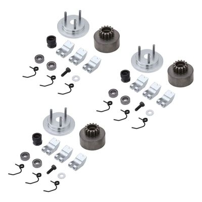 BrewJa 3X RC Clutch Bell 14T Gear Bearing Clutch Shoes Springs Cone&Engine Nut Flywheel Assembly Compatible with Nitro Car HPI HSP Traxxas