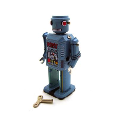 Charmgle Big Eyed Robot Tin Toy Wind-up Walking Robot Adult Collection Retro Toy Party Favor Home Decoration MS416