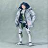 1/12 Scale Female Clothes,Zip Hooded Coat Shirt Costume Clothing for 6inch Female Action Figure Body (Silver) view 1