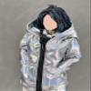 1/12 Scale Female Clothes,Zip Hooded Coat Shirt Costume Clothing for 6inch Female Action Figure Body (Silver) view 2