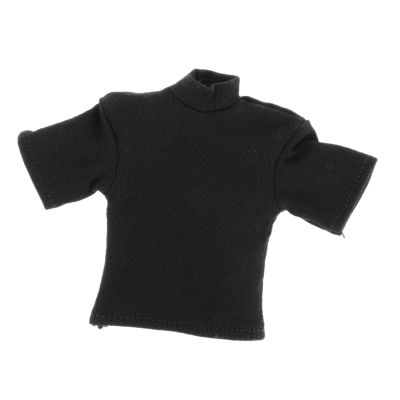 B Baosity 1/12 Scale T Shirt Mini Clothing Loose Short Sleeves Handmade Doll Clothes, Miniature Outfits for 6 inch Male Soldiers Figures Dress up Accs, Black