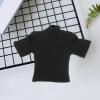 B Baosity 1/12 Scale T Shirt Mini Clothing Loose Short Sleeves Handmade Doll Clothes, Miniature Outfits for 6 inch Male Soldiers Figures Dress up Accs, Black view 2