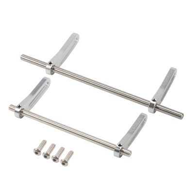 AMK Adjustable 1/10 Scale Bumper Mount Front Rear, Metal Bumper Set Complete for RC Crawler Axial SCX10 Element Enduro Gen7 Gen8 TRX6 TRX4 Upgrades (Silver)