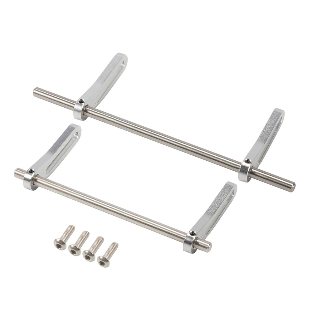 AMK Adjustable 1/10 Scale Bumper Mount Front Rear, Metal Bumper Set Complete for RC Crawler Axial SCX10 Element Enduro Gen7 Gen8 TRX6 TRX4 Upgrades (Silver)