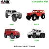 AMK Adjustable 1/10 Scale Bumper Mount Front Rear, Metal Bumper Set Complete for RC Crawler Axial SCX10 Element Enduro Gen7 Gen8 TRX6 TRX4 Upgrades (Silver) view 2