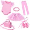 18 Inch Doll Clothes Accessories - Ballet Ballerina Dress Set Fit 18" Doll, Includes Pink Leotard, Tights, Tutu, Slippers, Dance Bag and Hairband view 1