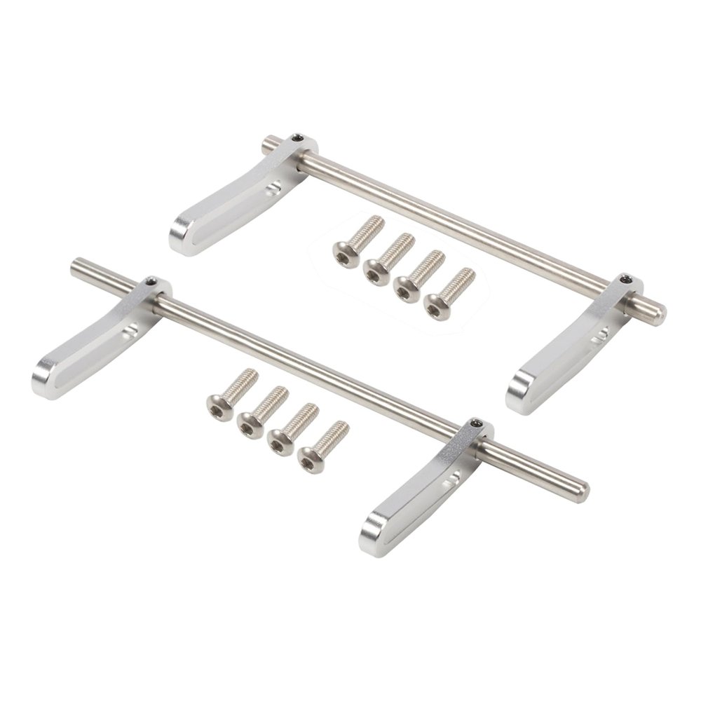 AMK RC Bumper Aluminum Alloy Modular 1/10 RC Crawler Bumper Front Rear Bull Bars for 1/10 RC Crawler LCG Rigs Builds TRX4 SCX10 Gspeed Power Wagon Body DIY (1/10 RC Crawler Bumper Silver)