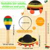 Sonarun Mexican Cinco De Mayo Fiesta Party Favors Includes Mini Fabric Straw Sombrero Headbands, Wooden Maracas, Necklaces for Mexican Party Decorations Photo Props view 2