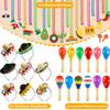 Sonarun Mexican Cinco De Mayo Fiesta Party Favors Includes Mini Fabric Straw Sombrero Headbands, Wooden Maracas, Necklaces for Mexican Party Decorations Photo Props view 3