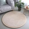 Dmkjdzsw Round Play Mat Carpet for Children Kids Room, Coral Velvet Crawling Mat for Nursery Baby, Thick 2cm- Beige-200cm view 1