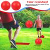 Hiboom 10 Pcs Kickball Set Includes 10 Inches Dodgeball Playground Balls 5 Rubber Throw Down Bases Needles and Ball Pump for Boys Girls Adults Backyard Game Camps Picnic Schoolyard Summer(Red) view 4