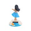 Solar Powered Dancing Girl Swinging Hawaiian Girl Grass Skirt Swing Shaking Head Doll Car Dashboard Dancing Figure Desktop Ornaments(Blue) view 3