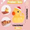 100pcs Christmas Resin Ducks, Mini Resin Ducks Decoration Little Ducks with Christmas Hat Tiny Resin Duck Miniature for Garden Landscape Dollhouse Decorations DIY Charms (Yellow) view 2