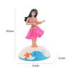 2 Pcs Solar Powered Dancing Girl Swinging Hawaiian Girl Grass Skirt Swing Shaking Head Doll Car Dashboard Dancing Figure Desktop Ornaments view 2