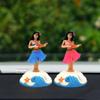 2 Pcs Solar Powered Dancing Girl Swinging Hawaiian Girl Grass Skirt Swing Shaking Head Doll Car Dashboard Dancing Figure Desktop Ornaments view 4
