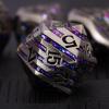 DND Metal Stripe Dice Set,7 PCS Polyhedral RPG Dice Set with Gift Case for Dungeons and Dragons (Antique Nickel Purple) view 1
