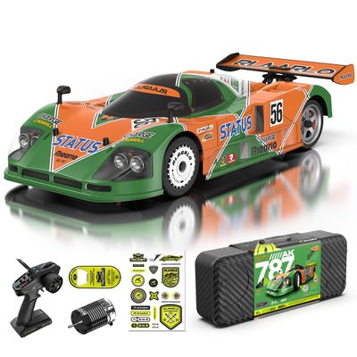 AMORIL RLAARLO 1/10 AK-787 Large Brushless High Speed RC Cars for Adults Fast 120 MPH,Hobby Remote Control Car with Carbon Fiber Chassis,CNC Split Driveshaft,Aluminum Wheel,500FT Range,Green
