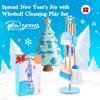 WHOHOLL 9 Pcs Wooden Kids Cleaning Toy Set, Cleaning Toys for Toddlers 3-6, Housekeeping Play Set Includes Broom Mop Duster Dustpan Sponge and Organizing Stand, Christmas Birthday Gifts for Boys Girls view 2