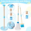 WHOHOLL 9 Pcs Wooden Kids Cleaning Toy Set, Cleaning Toys for Toddlers 3-6, Housekeeping Play Set Includes Broom Mop Duster Dustpan Sponge and Organizing Stand, Christmas Birthday Gifts for Boys Girls view 4