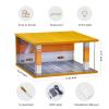 cxiiuui Display Case Car Acrylic Cover 1/24 Scale Parking Garage Wooden Diecast Car Show Case 2 Parking Spaces Yellow and White view 2