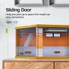 cxiiuui Display Case Car Acrylic Cover 1/24 Scale Parking Garage Wooden Diecast Car Show Case 2 Parking Spaces Yellow and White view 4