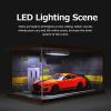 cxiiuui Hot Wheels Display Case Car with LED Light and Acrylic Cover 1/24 Scale Wooden Parking Garage Model for Diecast Cars Grey view 3