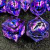 HAOMEJA Resin Dragon Eye DND Dice Set D&D 7 Pcs Resin Sharp Edge Role Playing Dice with Bag, Polyhedral Dungeons and Dragons Dice D20 D12 D10 D100 D8 D6 D4 (Purple & Eye Purple) view 4
