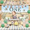 Fangleland Mallard Duck 1st Birthday Decorations for 1 Year Old Boy, One Lucky Duck Theme Boy First Birthday Party Supplies with Cake Topper, Backdrop, High Chair Banner, Balloons view 3