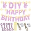167Pcs DIY Glitter Customizable Banner Kit Happy Birthday Letter Banners Happy Valentine's Day Banners Love Heart Personalized Banner Decor Birthday Party Decorations Supplies(Glitter Light Pink) view 2