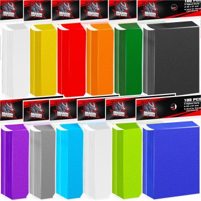 1200PCS Matte Card Sleeves for Trading Cards - Standard Size (66x91mm) Fit for MTG, Yugioh, Baseball Cards, Board Games - Acid-Free & Non-PVC Plastic Protectors (12 Assorted Colors)