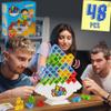 WOWNOVA 48PCS Tetra Tower, Fun Balance Stacking Building Blocks Board Game for Kids, Adults, Friends, Team, Classroom, Dorm, Family Game Night and Parties view 1