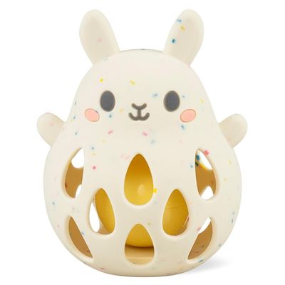 Tiger Tribe Bunny Silicone Baby Rattle - Soft BPA-Free Food-Grade Silicone with Gentle Sound, Easy Grip Sensory Toy for Infants Newborns 0-2 Years