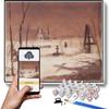 DIY Oil Painting Kit,Rural Cemetery in The Moonlight Painting by Aleksey Savrasov Paint by Numbers Kit for Kids and Adults view 1