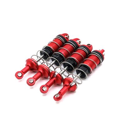 4pcs Metal Front and Rear Oil Shock Absorber 1/16 RC Car Upgrades Parts Accessories Compatible with Hyper GO MJX H16BM H16GT H16DR H16 16207 16208 16209 16210 (Red)