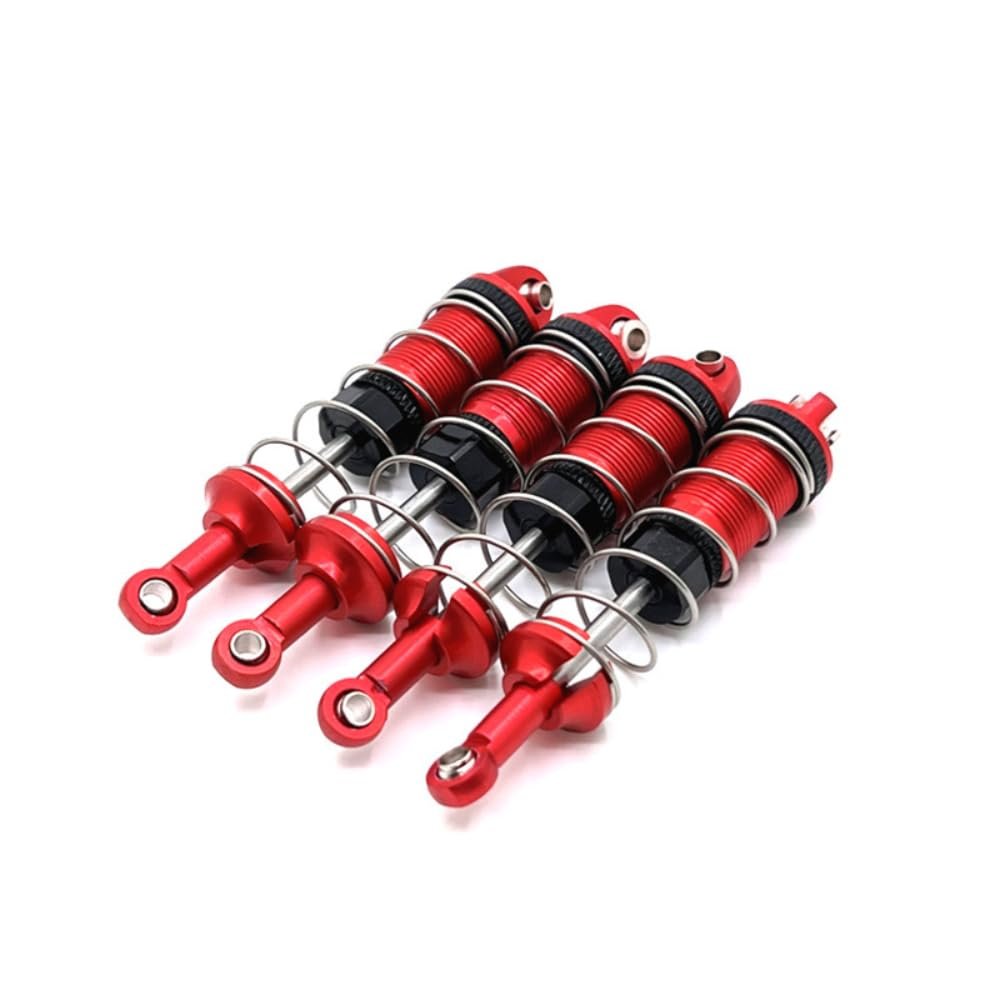 4pcs Metal Front and Rear Oil Shock Absorber 1/16 RC Car Upgrades Parts Accessories Compatible with Hyper GO MJX H16BM H16GT H16DR H16 16207 16208 16209 16210 (Red)