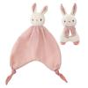 CUDDLE CORNER Organic Cotton Stuffed Animal Rattle Baby Toys, Plush Bunny Cuddle Cloth and Hand Grip Ring Rattles Plush Toy Set for Newborns Infant Boys Girls, 2 PCS view 1