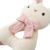 CUDDLE CORNER Organic Cotton Stuffed Animal Rattle Baby Toys, Plush Bunny Cuddle Cloth and Hand Grip Ring Rattles Plush Toy Set for Newborns Infant Boys Girls, 2 PCS view 3