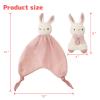 CUDDLE CORNER Organic Cotton Stuffed Animal Rattle Baby Toys, Plush Bunny Cuddle Cloth and Hand Grip Ring Rattles Plush Toy Set for Newborns Infant Boys Girls, 2 PCS view 4