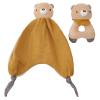 CUDDLE CORNER Organic Cotton Stuffed Animal Rattle Baby Toys, Plush Bear Cuddle Cloth and Hand Grip Ring Rattles Plush Toy Set for Newborns Infant Boys Girls, 2 PCS view 1