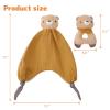 CUDDLE CORNER Organic Cotton Stuffed Animal Rattle Baby Toys, Plush Bear Cuddle Cloth and Hand Grip Ring Rattles Plush Toy Set for Newborns Infant Boys Girls, 2 PCS view 4