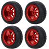 Pilipane RC Car Model Accessories and Long-Lasting RC Wheel Set, RC Car with 4PCS Aluminum Tires for WLtoys 1/28 K989 53, Efficient Grip Tires (red) view 1
