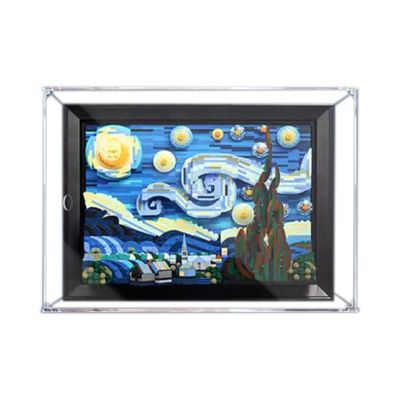 Acrylic Display Case for Brick Model Sets Ideas Vincent Van Gogh The Starry Night 21333 Model - Dustproof Anti-UV Storage Box - Collectors (Hangable C(45*20*35))