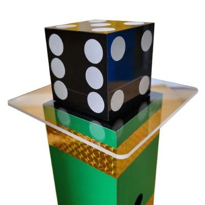 AIMOFAMAG Dice Penetration Glass Magic Trick - Professional Visual Illusion Stage Magic Prop for Magicians