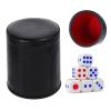 6 Pieces Leatherette Dice Cups 13mm 6-Sided Dice Set Felt Lining Quiet in Shaking for Craps Farkle Game Kill Time Pressure Red C view 1