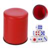 6 Pieces Leatherette Dice Cups 13mm 6-Sided Dice Set Felt Lining Quiet in Shaking for Craps Farkle Game Kill Time Pressure Red C view 2