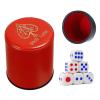 6 Pieces Leatherette Dice Cups 13mm 6-Sided Dice Set Felt Lining Quiet in Shaking for Craps Farkle Game Kill Time Pressure Red B view 2