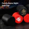6 Pieces Leatherette Dice Cups 13mm 6-Sided Dice Set Felt Lining Quiet in Shaking for Craps Farkle Game Kill Time Pressure Red A view 4
